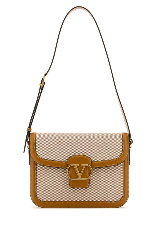 Valentino Garavani Women Two-Tone Canvas And Leather 9To5 Shoulder Bag