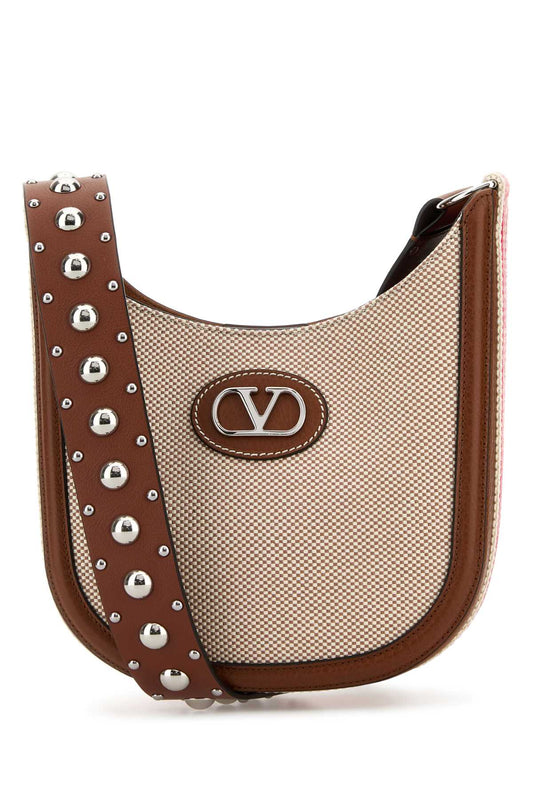Valentino Garavani Women Two-Tone Canvas Vlogo Signature Crossbody Bag
