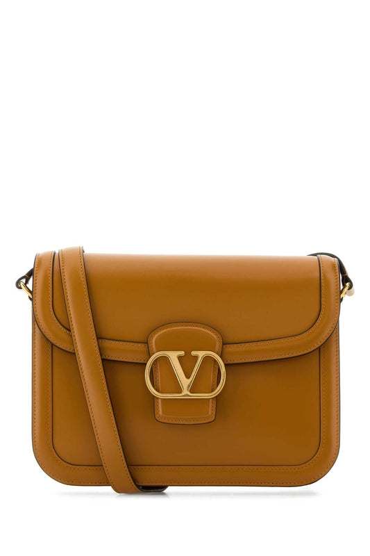 Valentino Garavani Women Camel Leather 9To5 Shoulder Bag