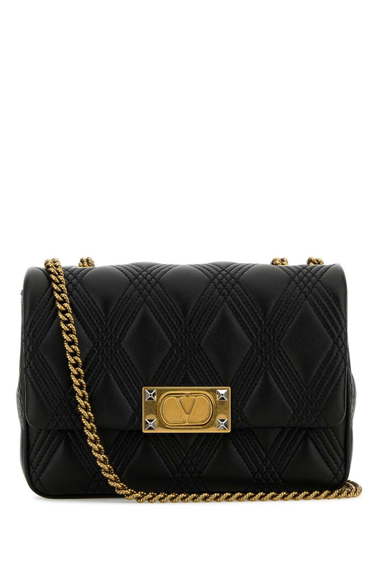 Valentino Garavani Women Black Nappa Leather Medium Quiltie 67 Shoulder Bag