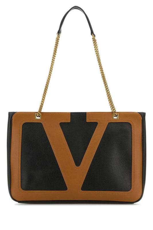 Valentino Garavani Women Black Nappa Leather Medium Viva Superstar Shopping Bag