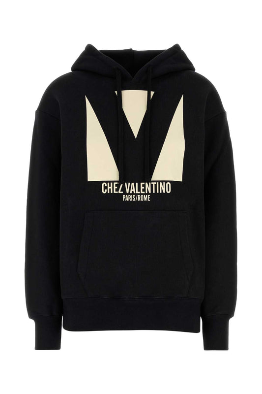 Valentino Garavani Women Black Cotton Sweatshirt