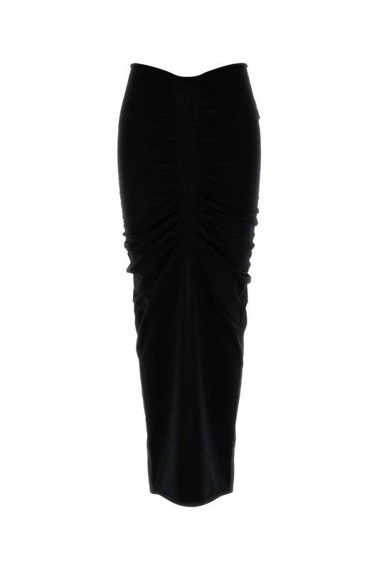 Alexander Wang Women Black Stretch Cupro Blend Skirt