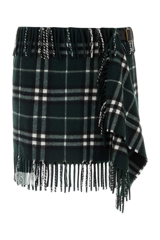 Burberry Women Embroidered Wool Blend Mini Skirt
