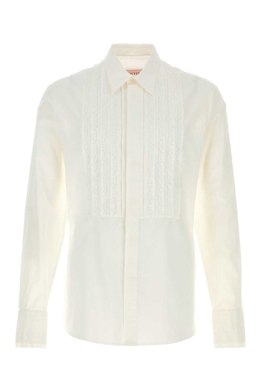 Valentino Garavani Men White Cotton Shirt