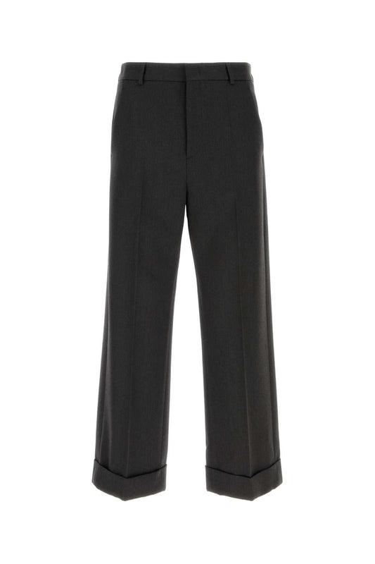 Valentino Garavani Men Charcoal Wool Pant