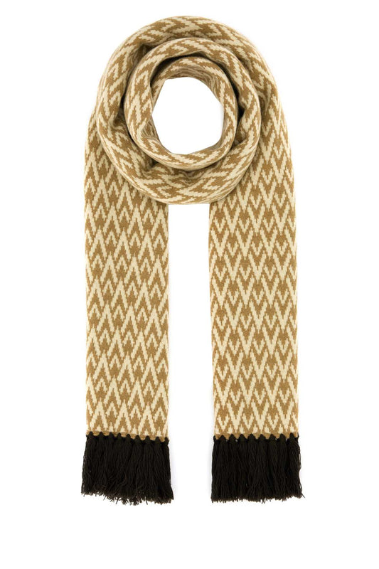 Valentino Garavani Men Embroidered Wool Toute La V Scarf
