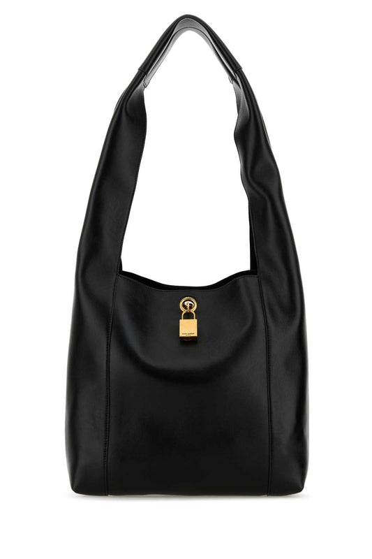 Saint Laurent Women Black Leather Tanger Shopping Bag