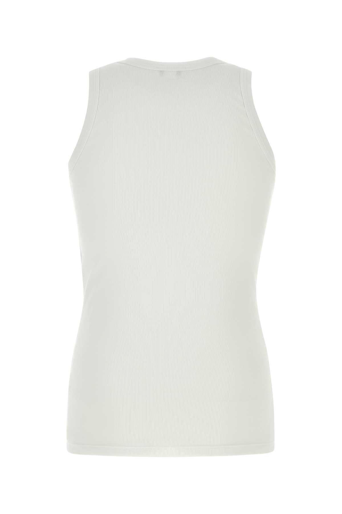 Alexander Mcqueen Men White Stretch Cotton Tank Top