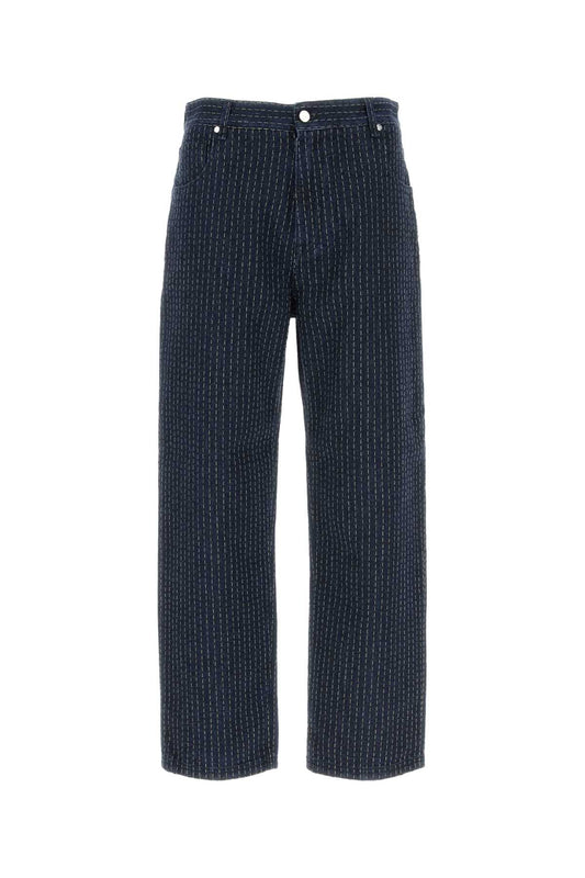Fendi Men Embroidered Stretch Denim Jeans