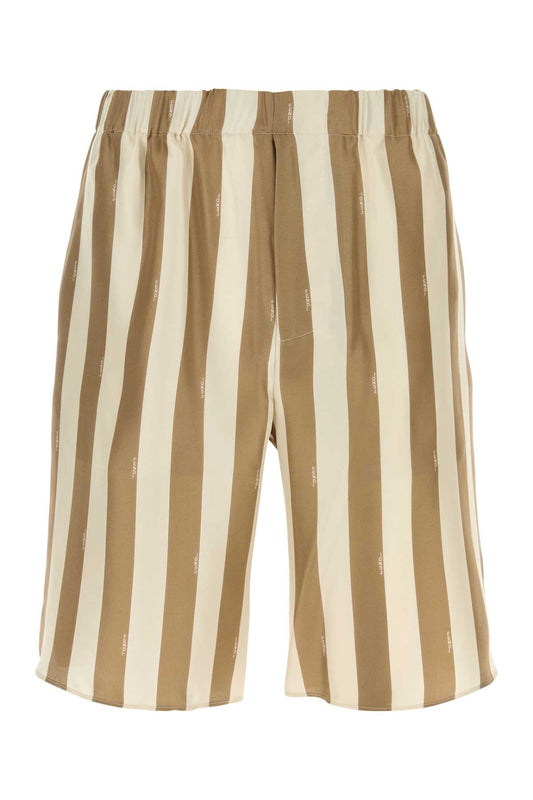 Fendi Men Printed Silk Bermuda Shorts