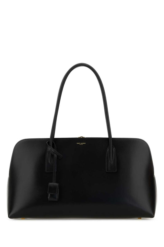Saint Laurent Women Black Leather Shopping Bag