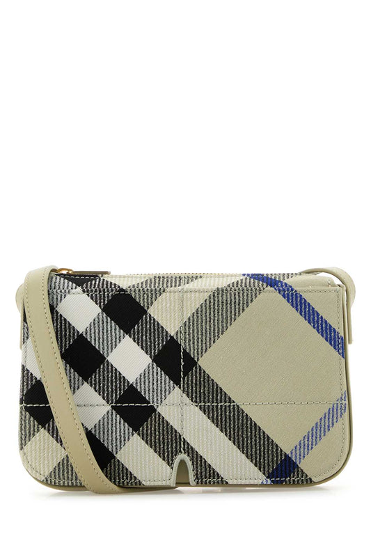 Burberry Women Embroidered Canvas Snip Crossbody Bag