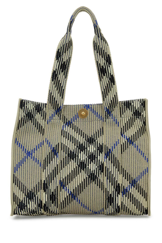 Burberry Women Embroidered Canvas Shopping Bag
