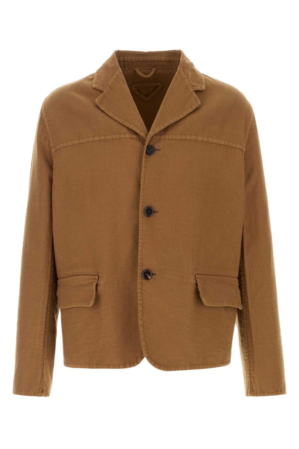 Prada Men Biscuit Cotton Blazer
