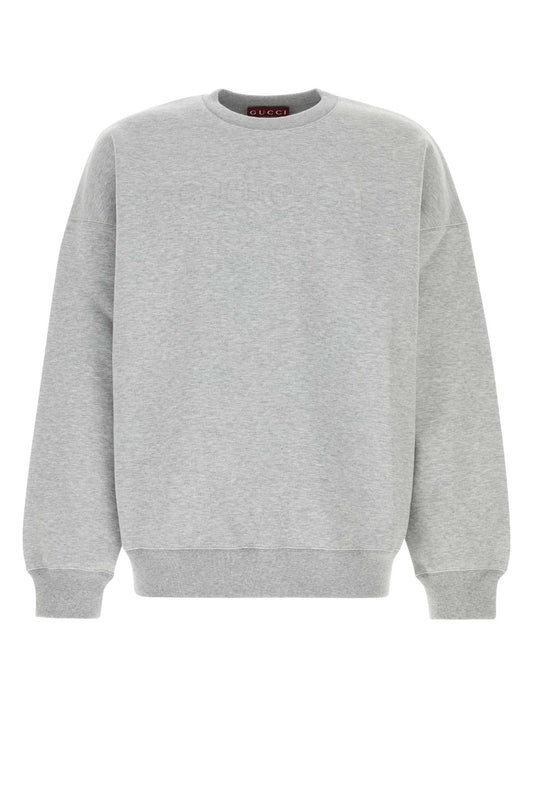 Gucci Men Grey Cotton Blend Oversize Sweatshirt