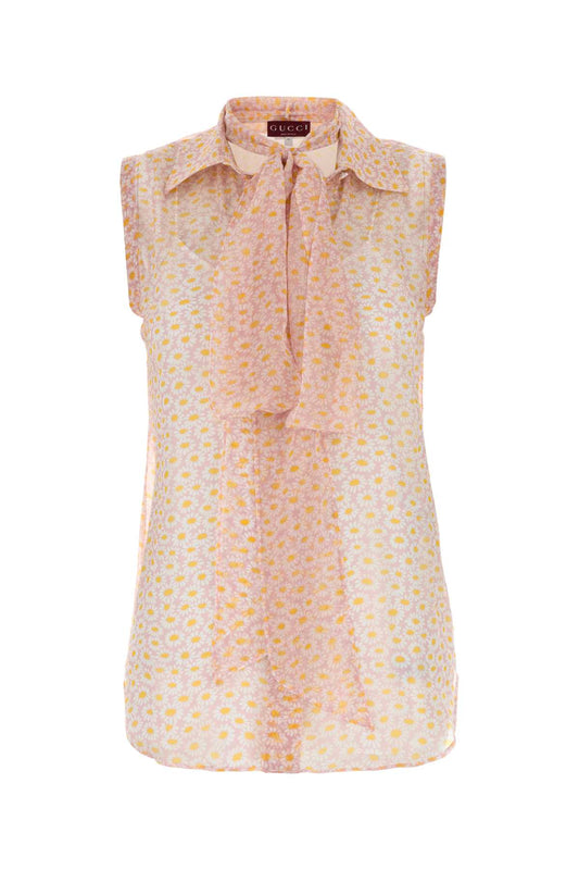 Gucci Women Printed Crepe Shirt