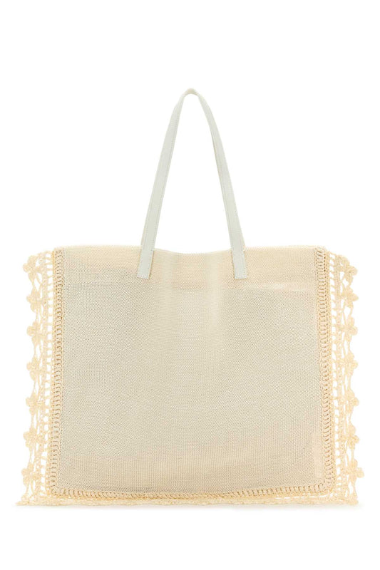Jw Anderson Women Ivory Crochet Shopping Bag