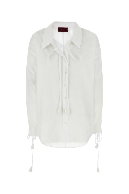 Gucci Women White Cotton Shirt