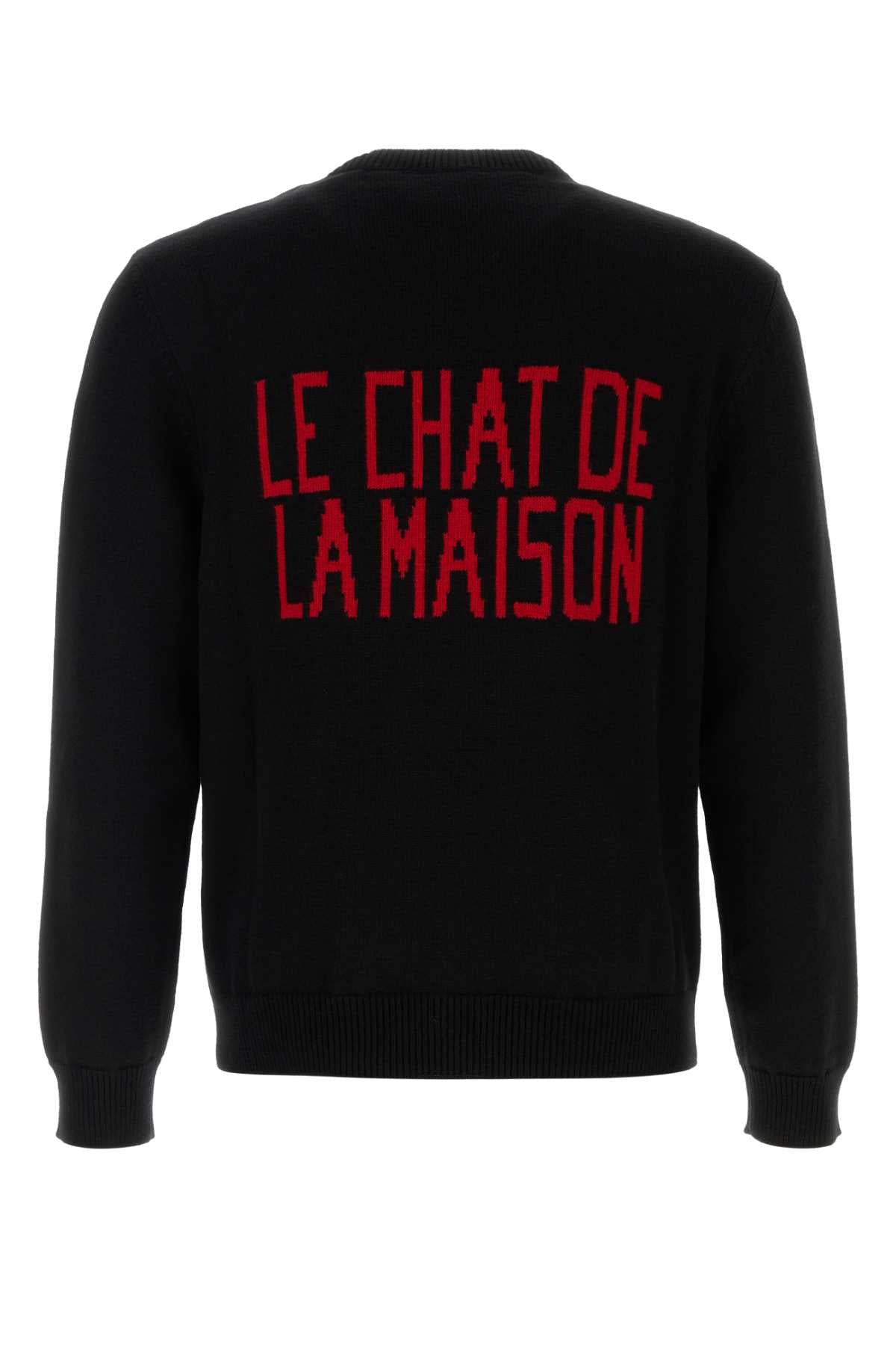 Valentino Garavani Men Black Cotton Bled Sweater
