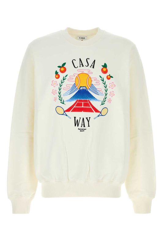 Casablanca Men White Cotton Sweatshirt
