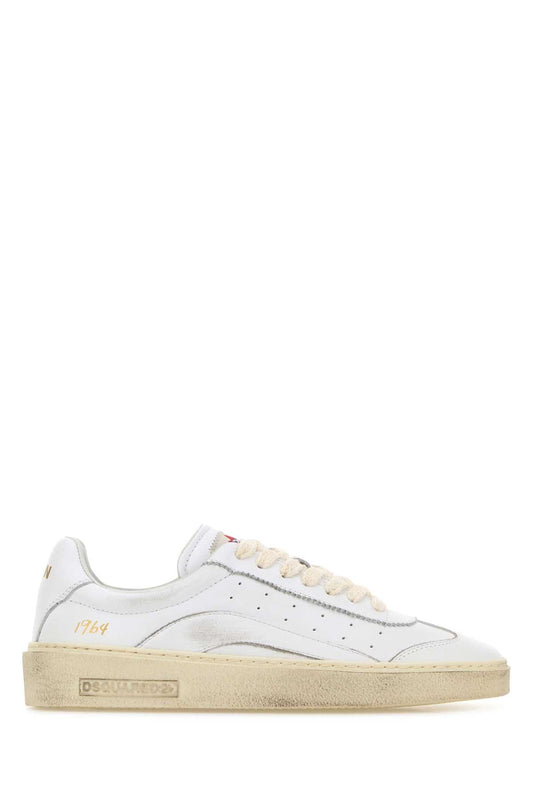Dsquared Women White Leather Rider Sneakers