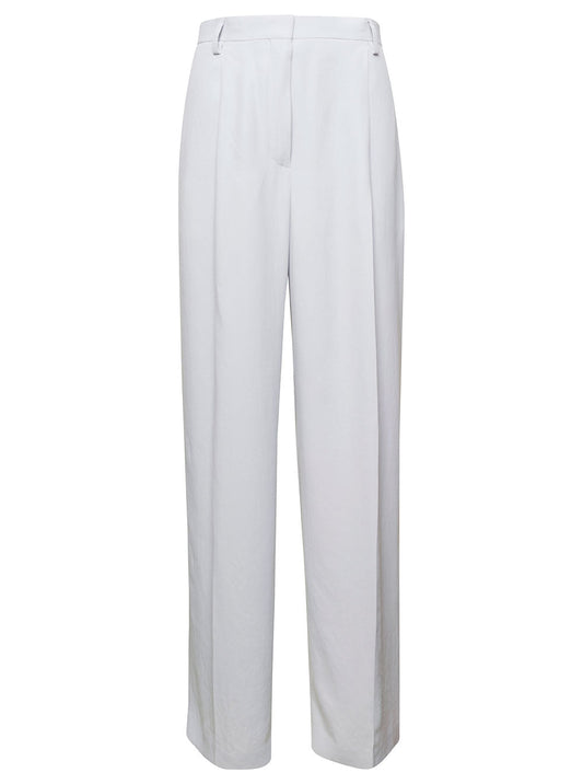 Dries Van Noten Women White Pants With Pressed Crease In Acetate Woman
