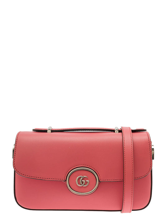 Gucci Women 'Petite Gg' Mini Pink Shoulder Bag With Double G Detail In Leather Woman