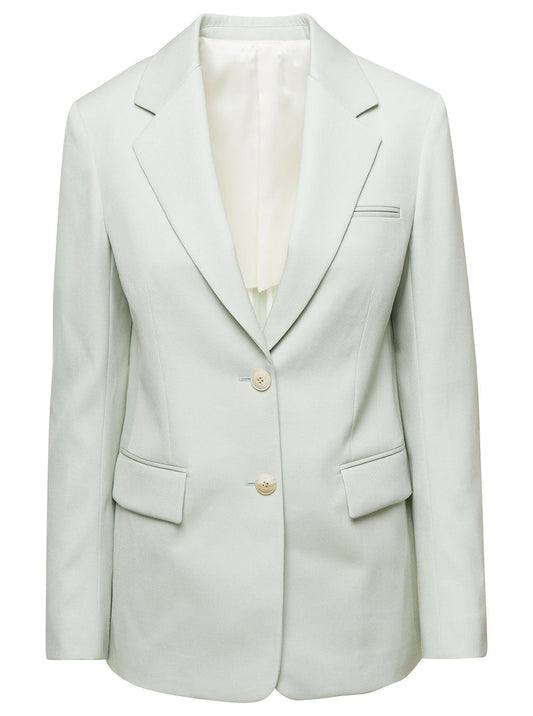 Lanvin Women Light Green Mono-Breasted Blazer With Pockets In Wool Woman