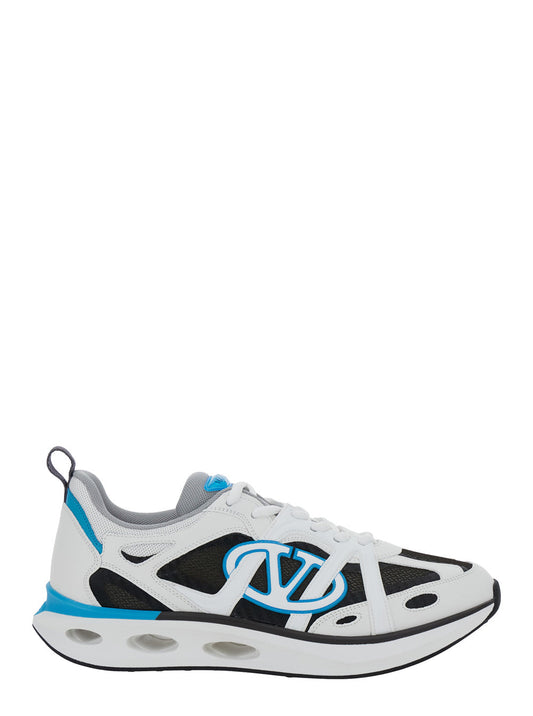 Valentino Garavani Men 'Easyjog' White Sneakers With Vlogo Detail In Leather Man