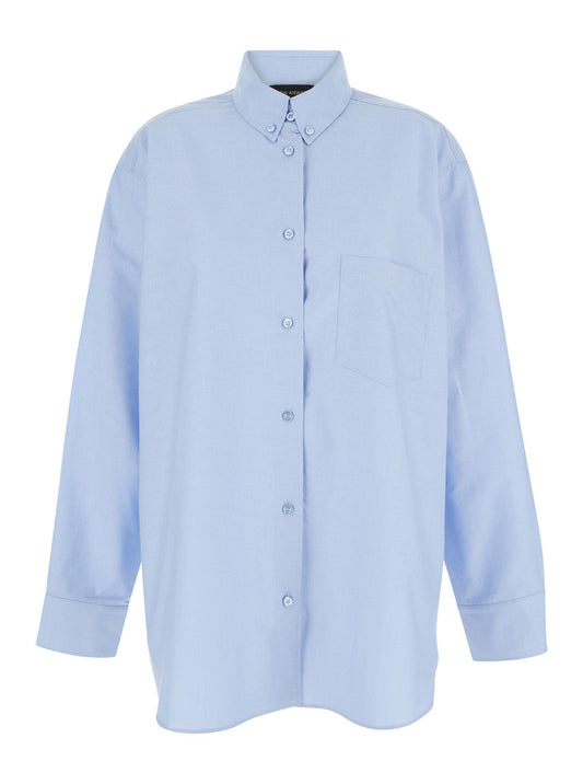 The Andamane Women Light Blue Shirt With Buttons In Cotton Blend Woman