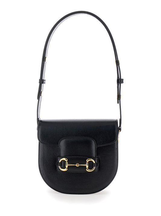 Gucci Women 'Gucci Horsebit 1955' Mini Black Shoulder Bag With Horsebit Detail In Leather Woman