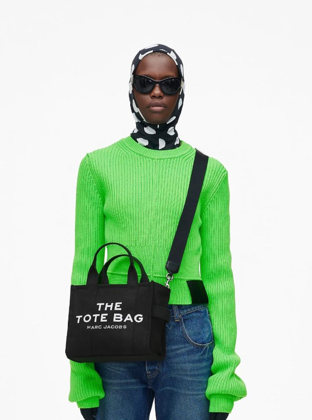 Marc Jacobs Women 'The Small Tote' Black Handbag With Logo Lettering On The Front In Cotton Women