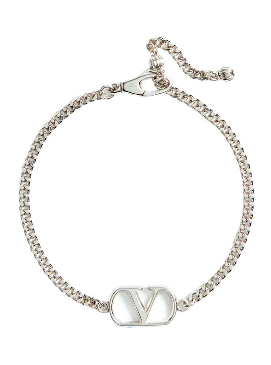 Valentino Garavani Men Metallic Bracelet With Chunky Chain-Link Design And Vlogo In Bronze Man