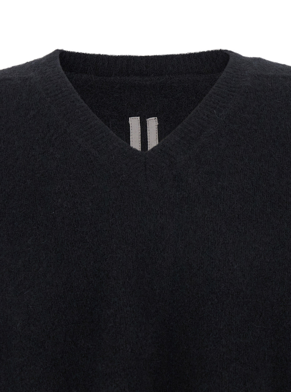 Rick Owens Men Black Sweater With V Neck And Dropped Shoulders In Wool Blend Man