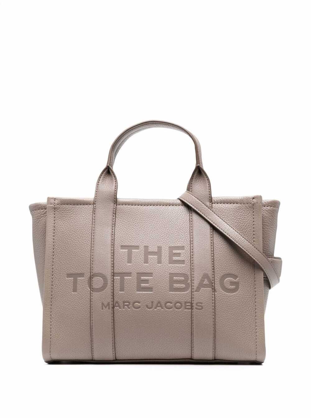 Marc Jacobs Women The Tote Bag Medium With Hammered Leather Logo Beige Women