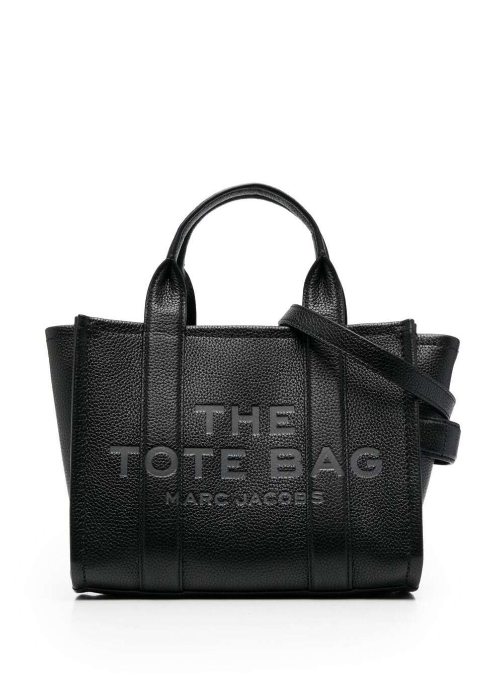 Marc Jacobs Women 'The Mini Tote Bag' Black Bag With Logo In Hammered Leather Women