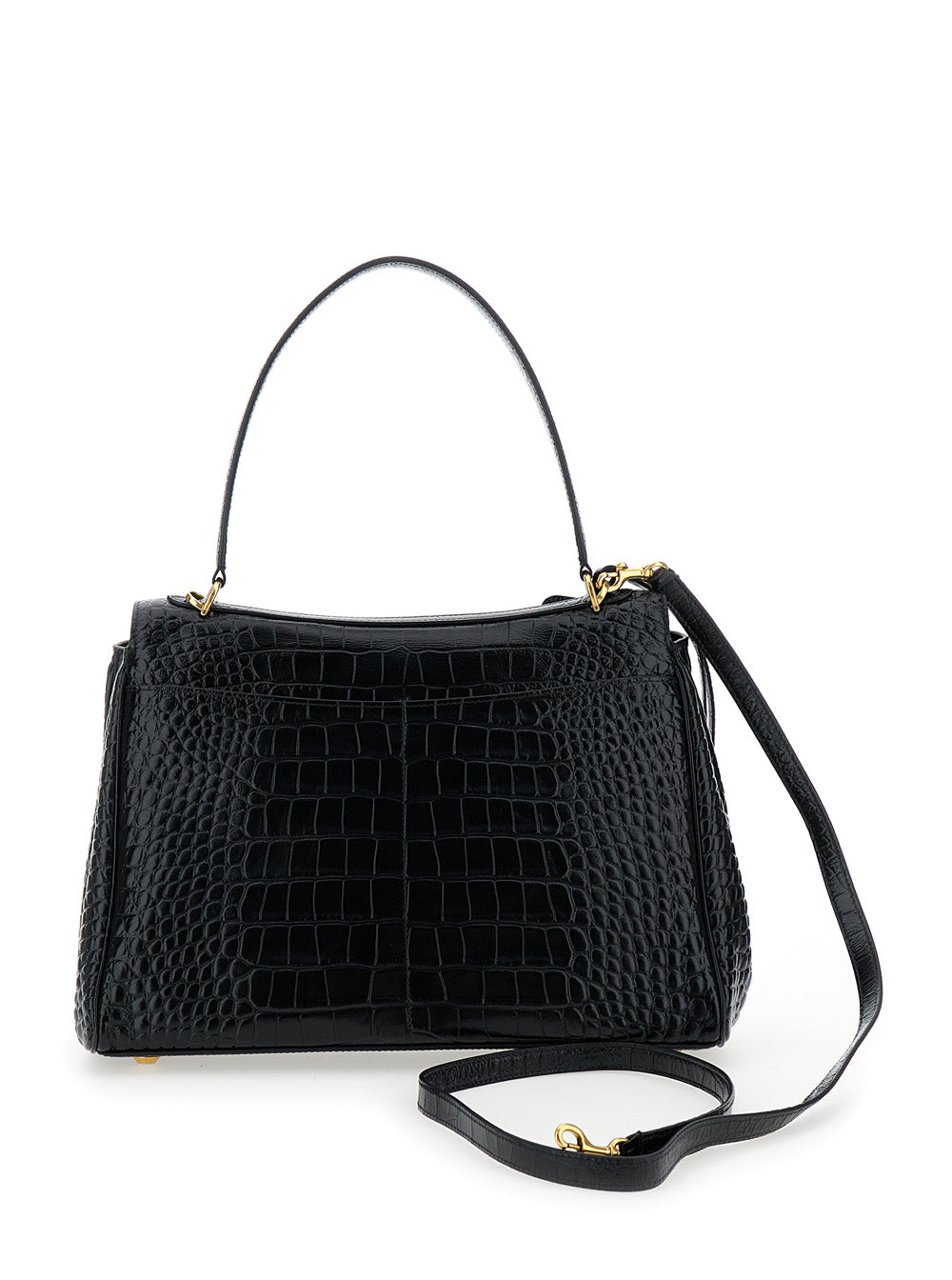Balenciaga Women Handbag 'Rodeo' With Removable Shoulder Strap In Black Leather For Women