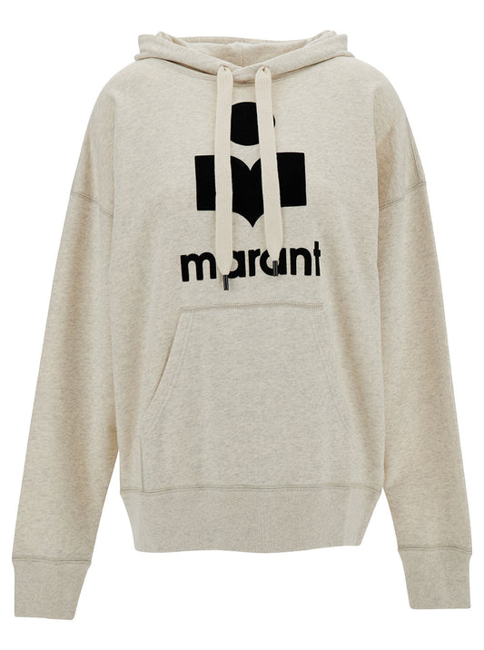 Isabel Marant Etoile Women Hooded Sweatshirt With Tone-On-Tone Logo Print In Cotton Blend White Women