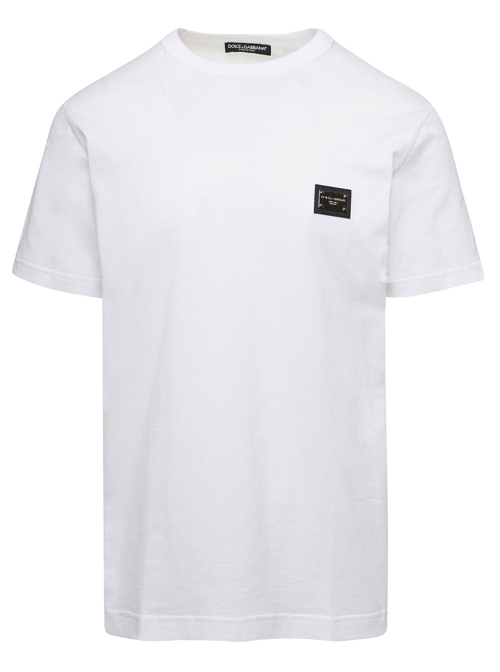 Dolce & Gabbana Men Crew Neck 'Logo' White T-Shirt With Tag For Men