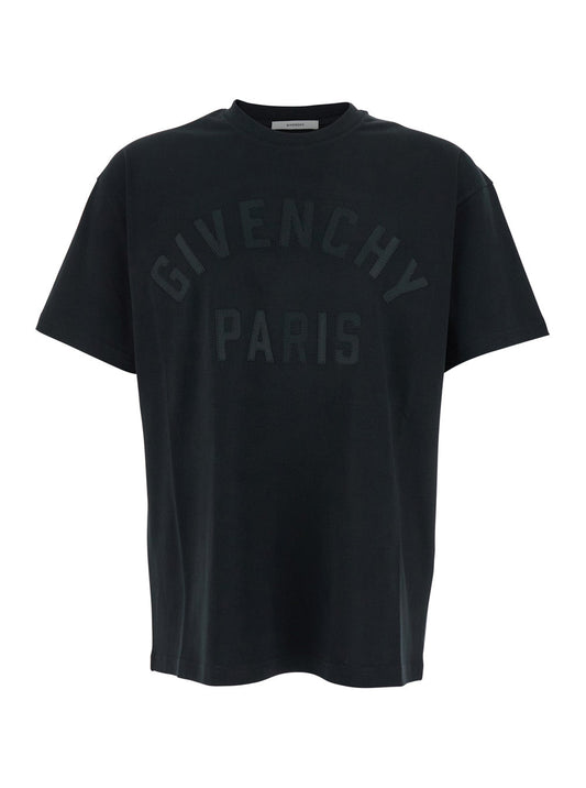 Givenchy Men Black T-Shirt "T-Shirt With Maxi Logo On The Front In Cotton" Men