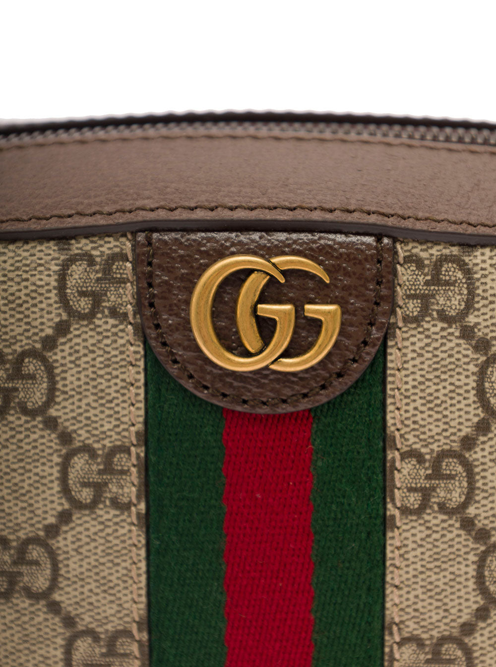 Gucci Men Beige 'Ophidia Gg Small' Crossbody Bag With Web In Gg Canvas And Ebony Men