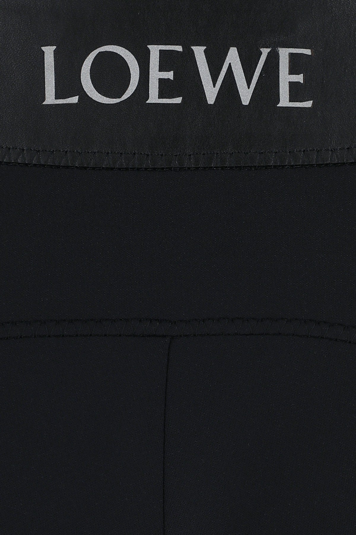 Loewe Women Black Leather And Fabric Leggings