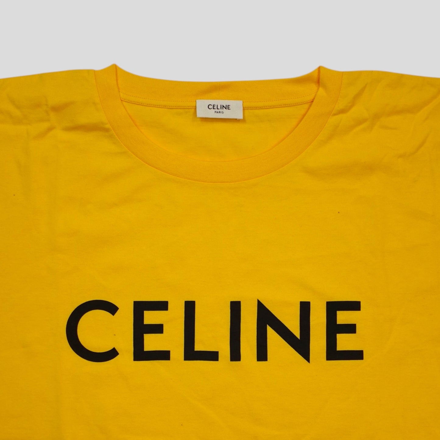 Celine Homme Logo Tee in Yellow