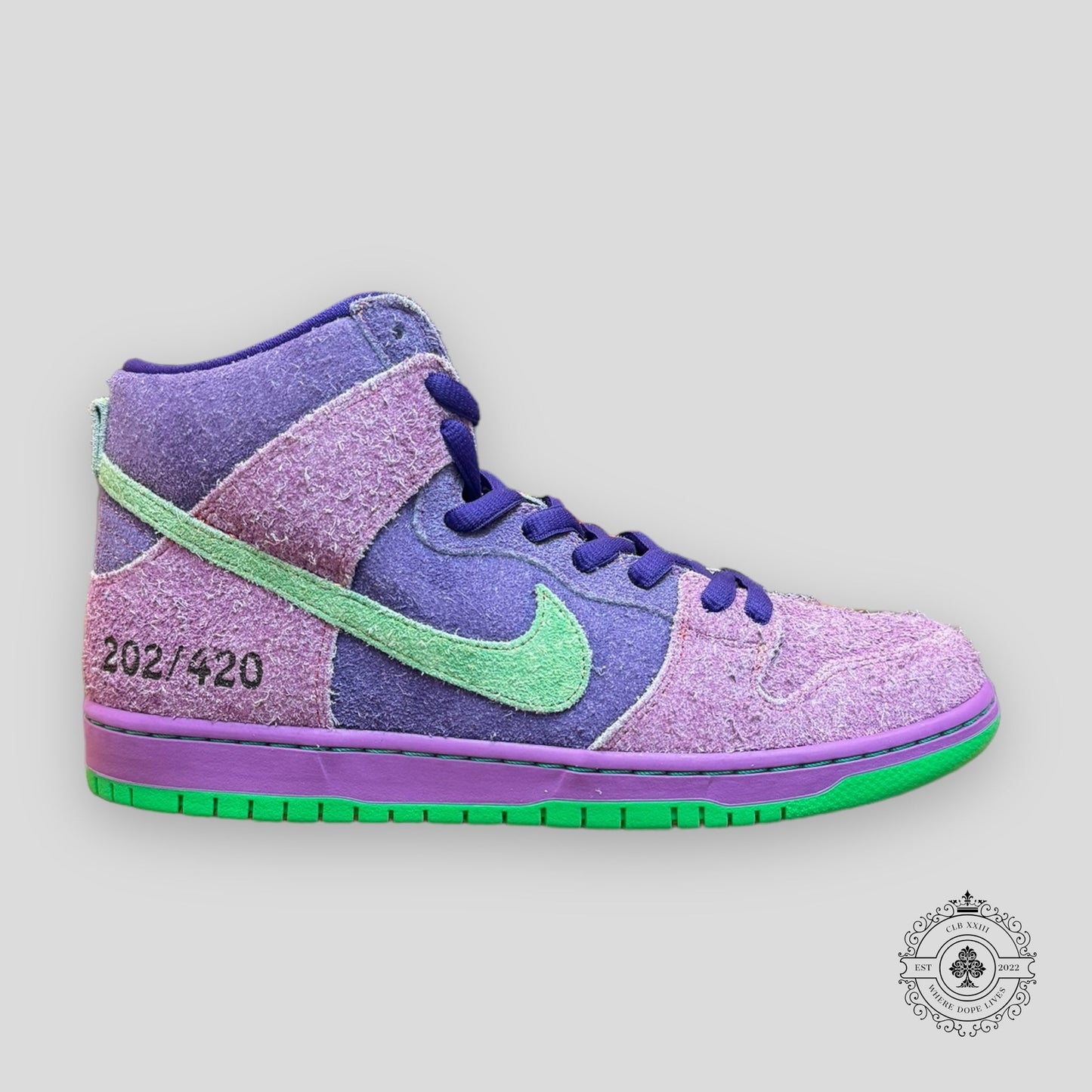 Nike SB Dunk High Reverse Skunk 420 (Regular Box)