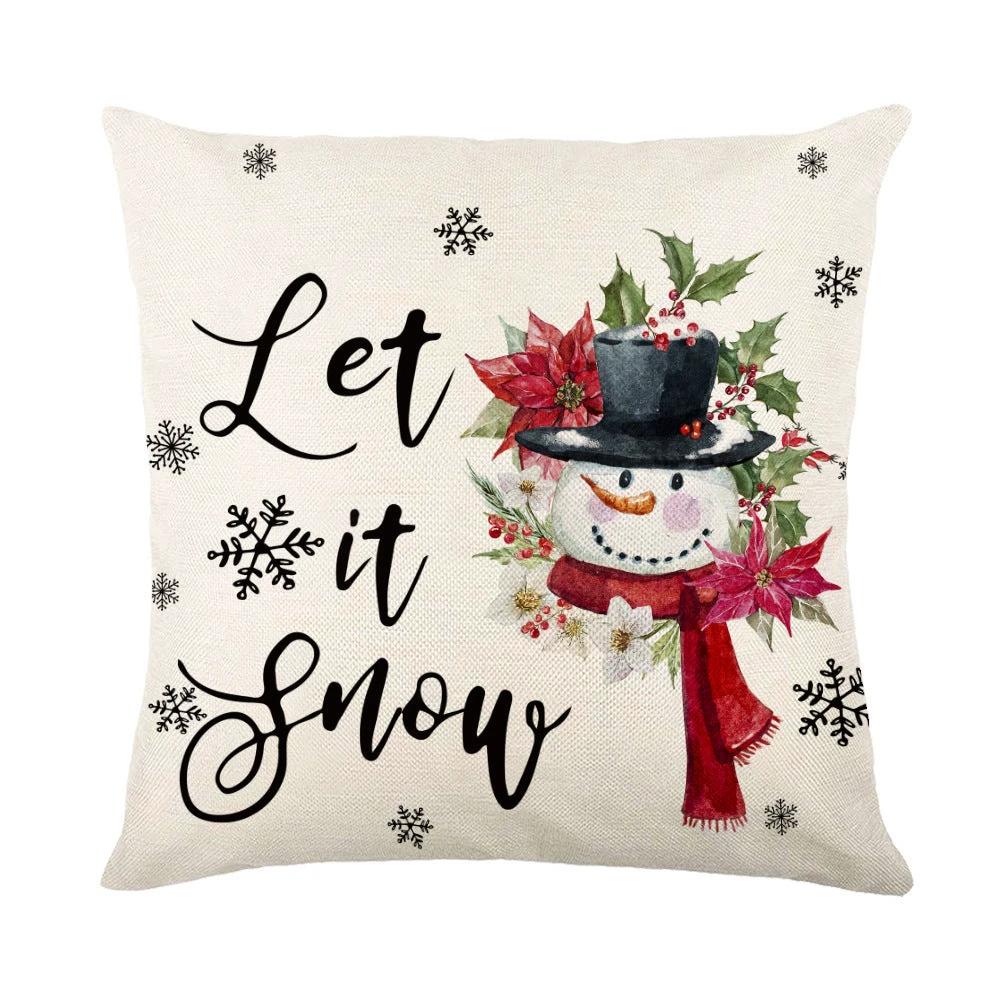 Mandotos Christmas Pillow Covers Snowflake Stamping