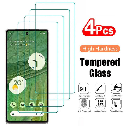 PixelGuard 4-Pack Tempered Glass Screen Protectors - 9H Impact Protection for Google Pixel 9, 8 Pro, 7, 6, 5, 4A, & More