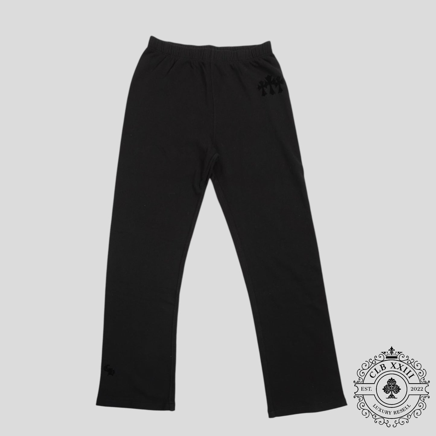 Chrome Hearts Women's Triple Cross CH Flocked Sweatpants in Black