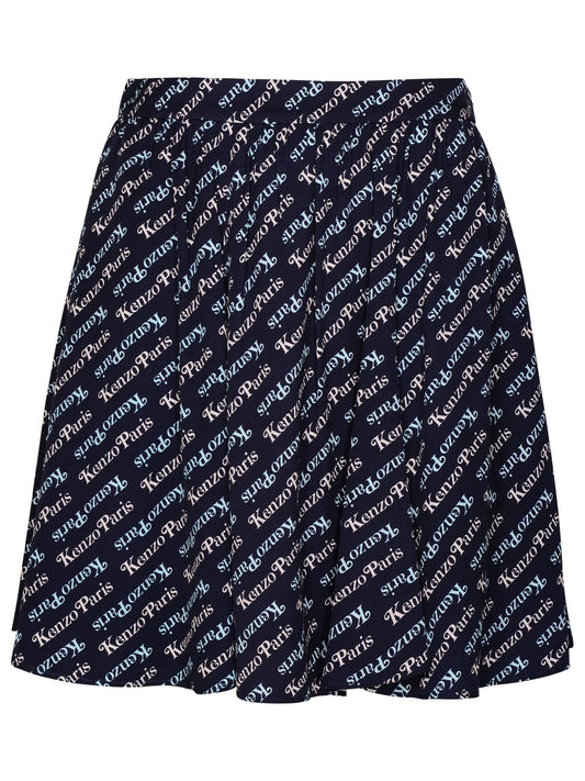 Kenzo 'Verdy By Kenzo' Blue Viscose Miniskirt Women