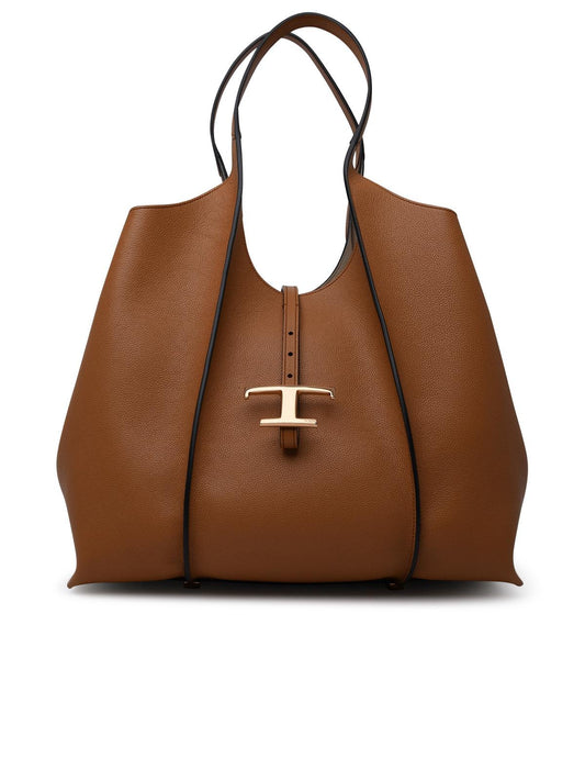 Tod's 'Timeless' Brown Leather Shopping Bag Women